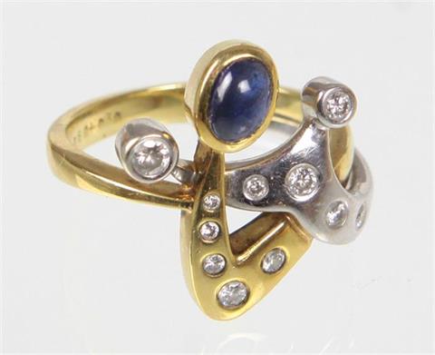 Brillant Saphir Ring - GG/WG 585