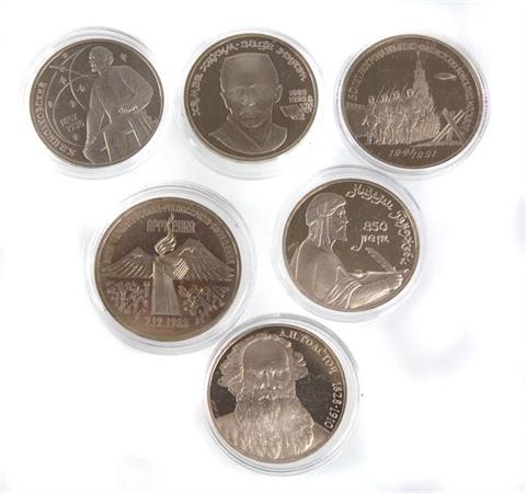 neues Russland 6 Gedenkmünzen1987/91