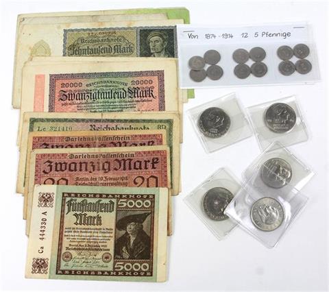 Geldscheine u. Kleinmünzen 1874/1983