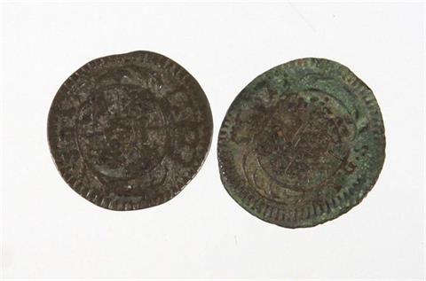 2x 1 Pfennig Sachsen 1726/1728 IGS