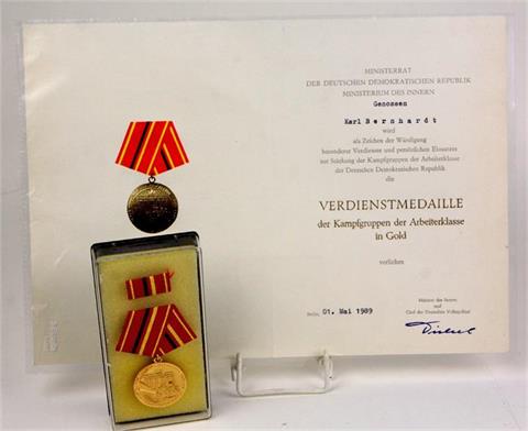 Kampfgruppen Verdienstmedaille mit Urkunde