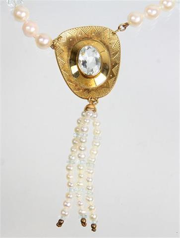 Unikat Aquamarin Perl Collier - GG 585