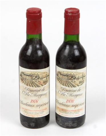 2 Rotweinflaschen Bordeaux 1976