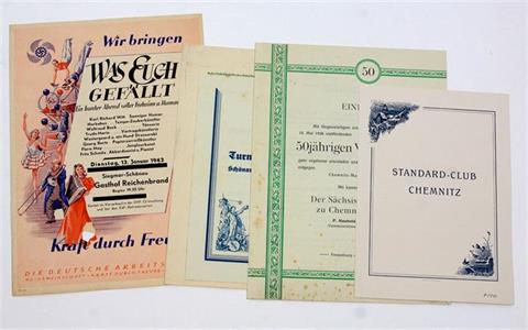 4 Einladungen Chemnitz 1925/42 u.a.