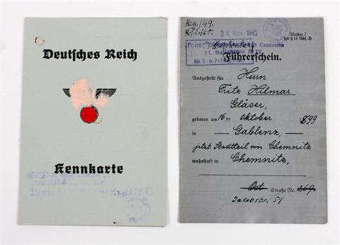 Kennkarte und Führerschein Chemnitz 1930/41