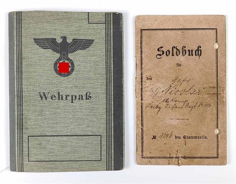 Wehrpass 1943 mit Soldbuch 1. WK