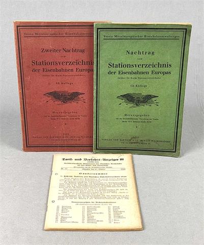 Stationsverzeichnis der Eisenbahnen Europas 1940/42 u.a.