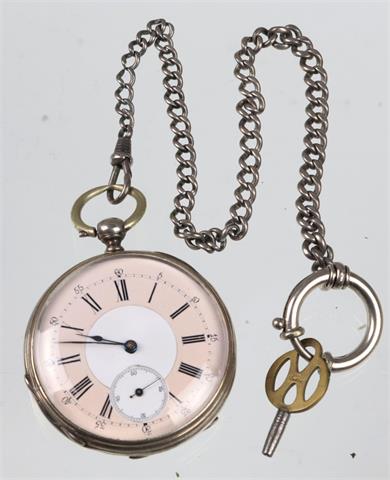 Schlüssel Taschenuhr um 1880 mit Uhrenkette