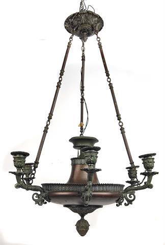 Bronze Deckenlampe um 1840/60