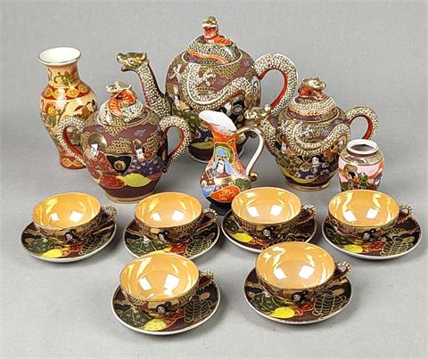 japanisches Teeservice und 3 Vasen