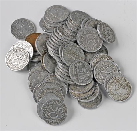 87 x 50 Pfennig Deutsches Reich 1920/21 u.a.