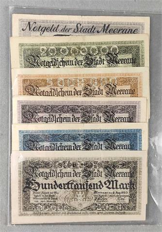 12x Notgeld Stadt Meerane 1923